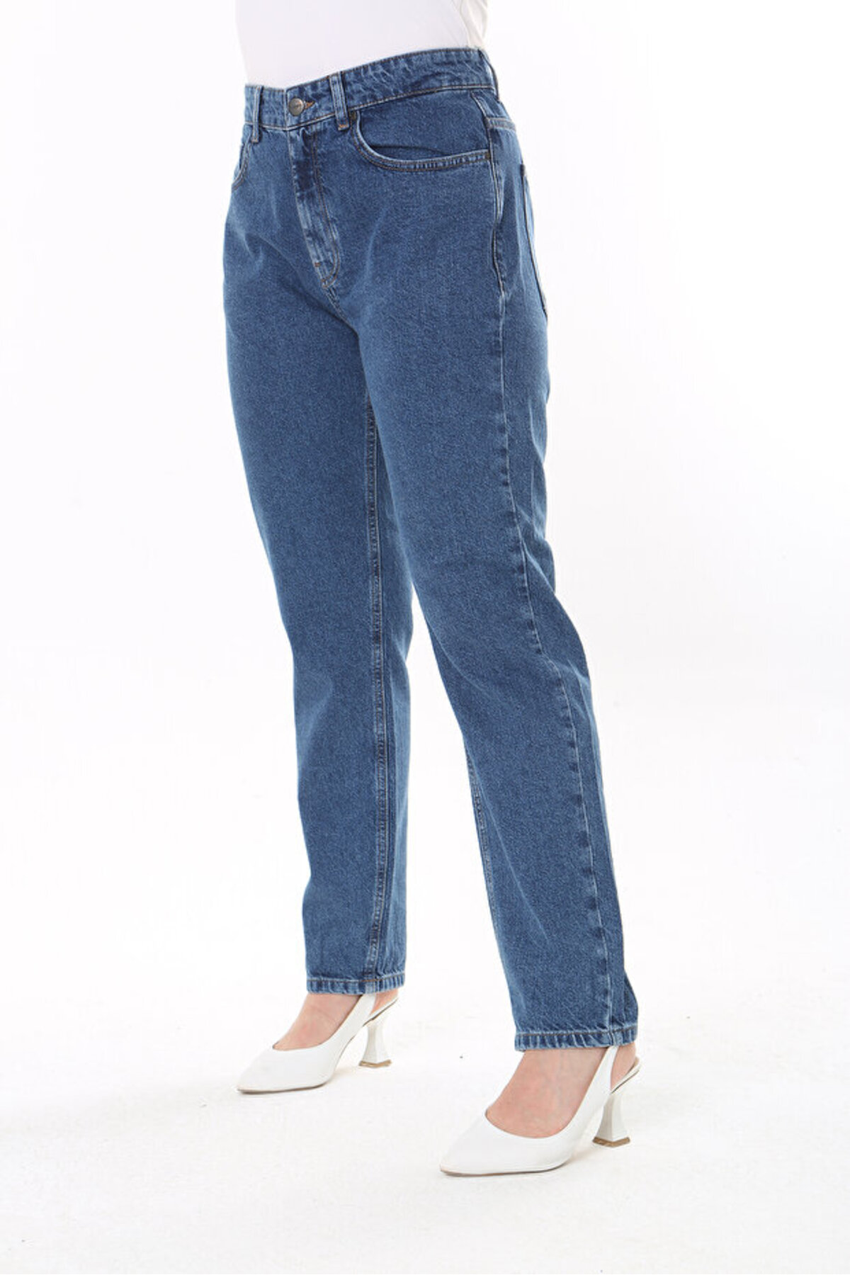Kadın Boru Paça Yüksek Bel Regular Fit Likralı Pantolon