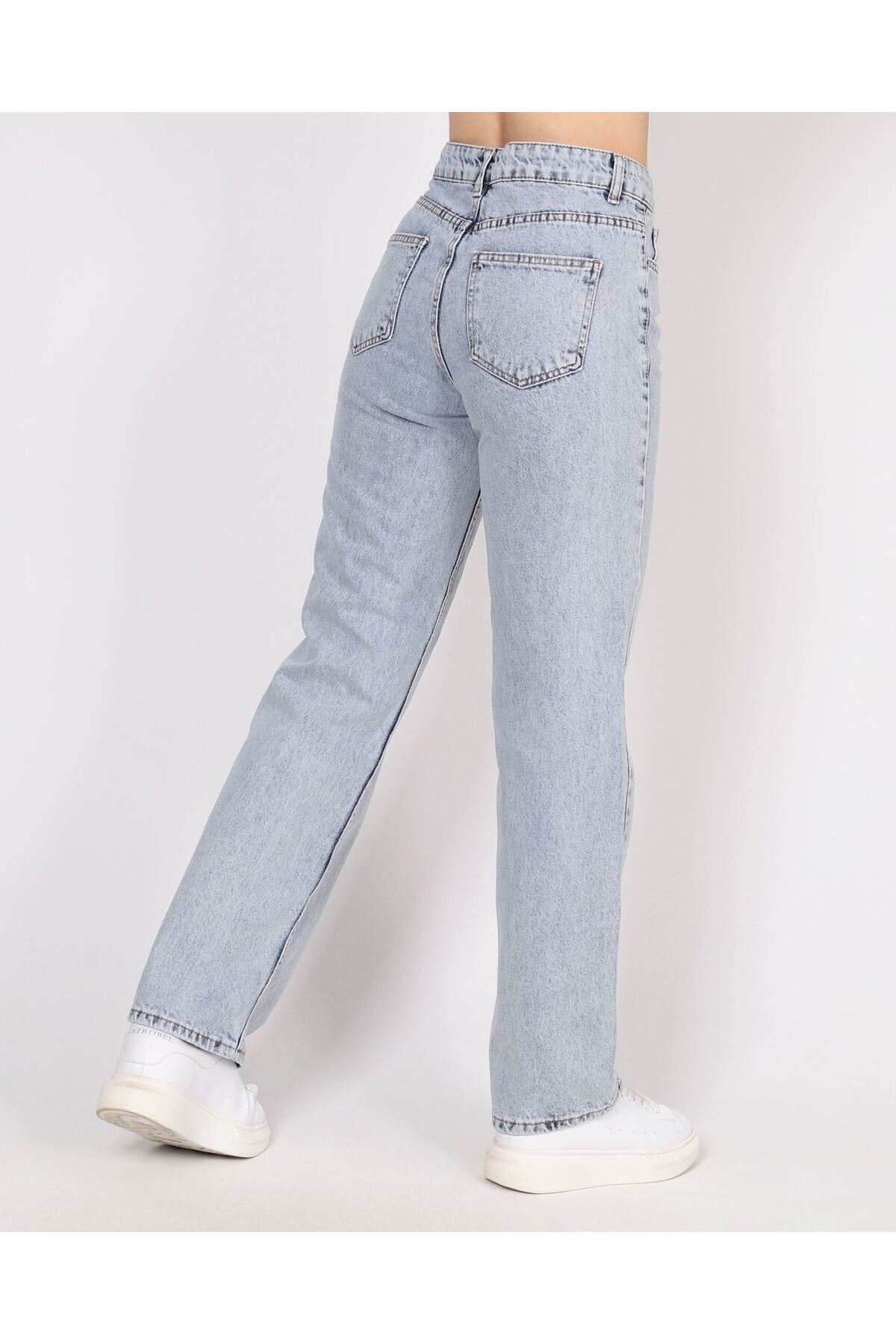 Kadın Boru Paça Yüksek Bel Regular Fit Likralı Pantolon