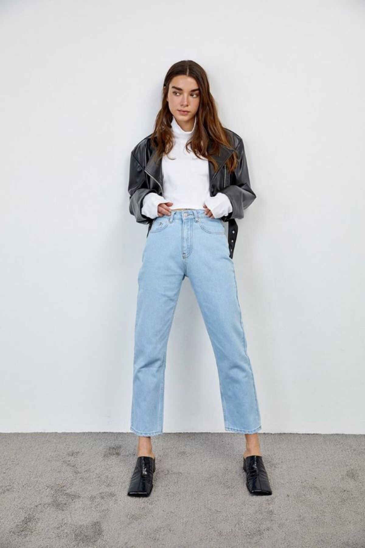 Kadın Yüksel Bel Boyfriend Denim Pantolon
